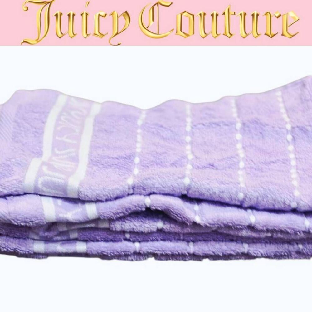 Juicy Couture JUICY Logo Etched Hand Towels- Purple